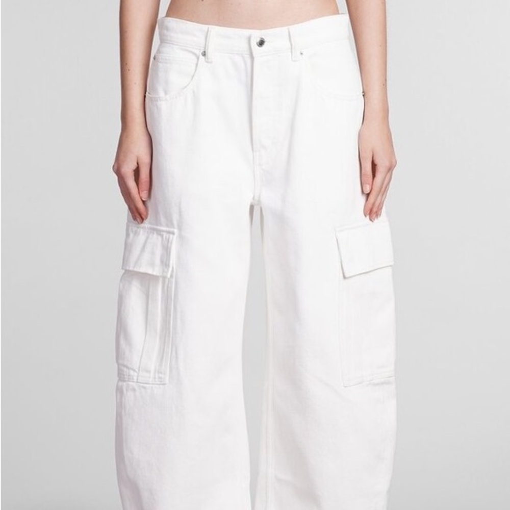 Alexander Wang White Flare Wide Leg Jeans